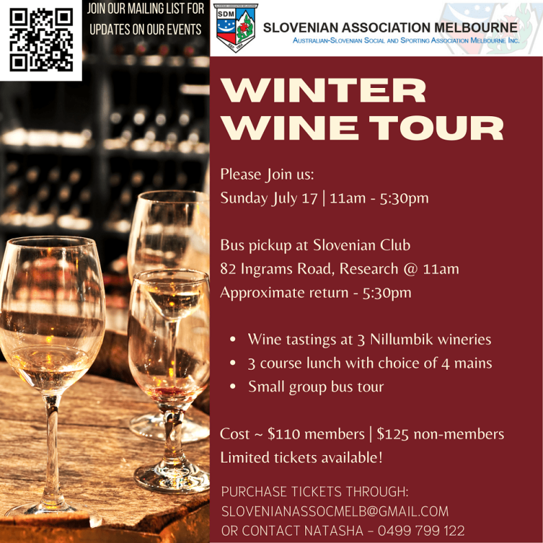 Slovenian Association Melbourne Nillumbik Wine Tour