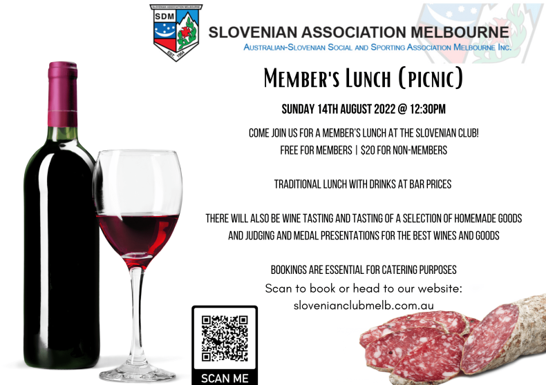 Member’s Lunch (Picnic) & Wine Tasting & Homemade Goods Day